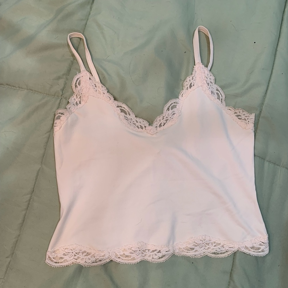 💌 cute tan lacey cami top